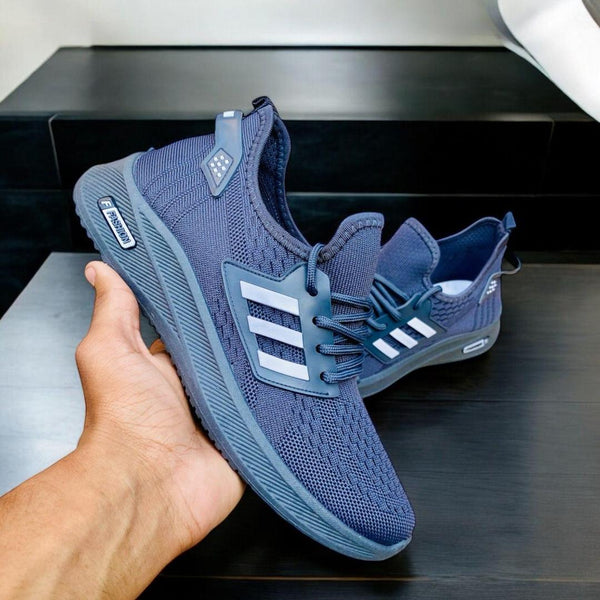 Men's Grey Fabric Casual Sneakers for Running